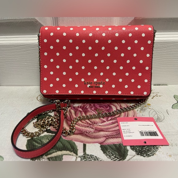 Kate Spade Pink and White Polka Dot Crossbody Bag - Picture 1 of 14